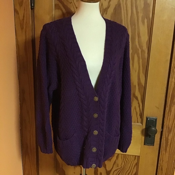 Vintage 90s purple oversized cardigan - Picture 9 of 11